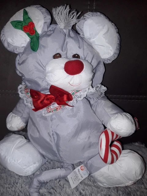 Peluche doudou Souris FISHER PRICE PUFFALUMP Gris toile  1987 tbe vintage ttbe