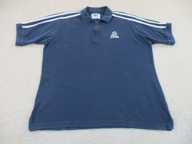 Miami Dolphins Polo Shirt Adult Extra Large Blue White NFL Football Mens A63 *
