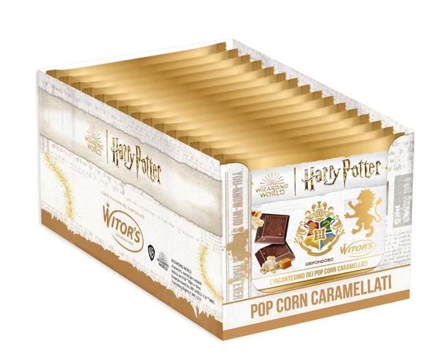 Witor's Harry Potter Tavoletta di Cioccolato Latte e Pop Corn Caramellati 20x50g