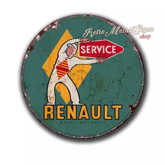 Renault Sales Service Blechschild Garage Werkstatt Man Cave  Vintage Nostalgie