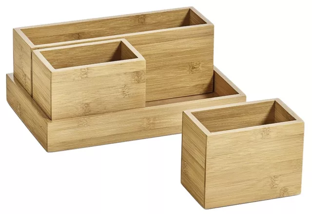 ZELLER PRESENT HAUSRAT Organizer-Set Bambus 28x17,7x11cm 4teilig