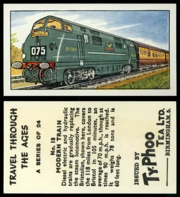 Modern Train #18 Travel Through The Ages 1961 Typhoo Tea Card