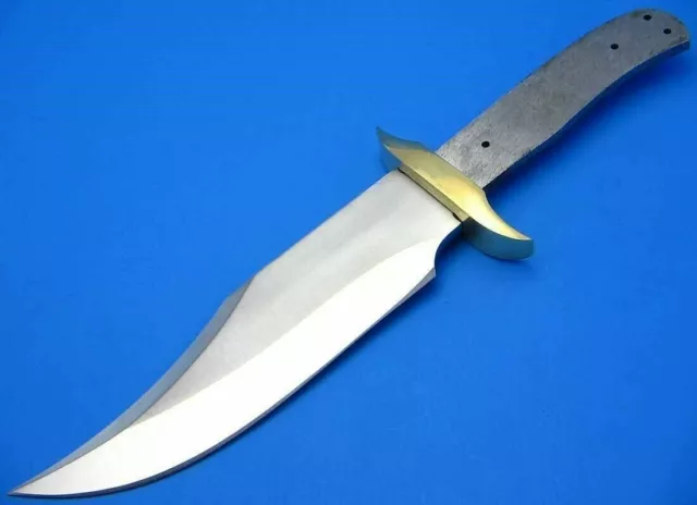 Bowie Style Knife Making Fixed Blade Blank Clip Point with Brass Guard Full Tang