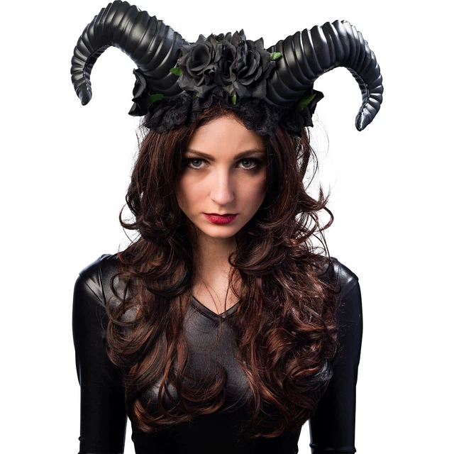 Halloween Cerchiello Con Corna Diavolo Donna Copricapo Male Fata Nero Widder