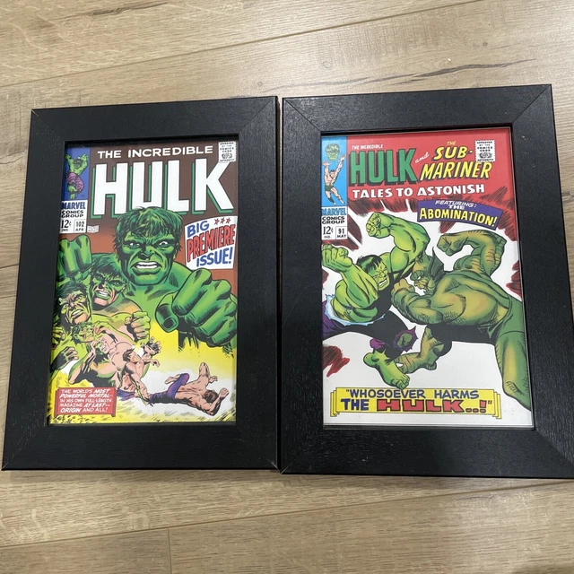 2 The Incredible Hulk Big Premier Issue Limited Edition Framed Comic Cover Art