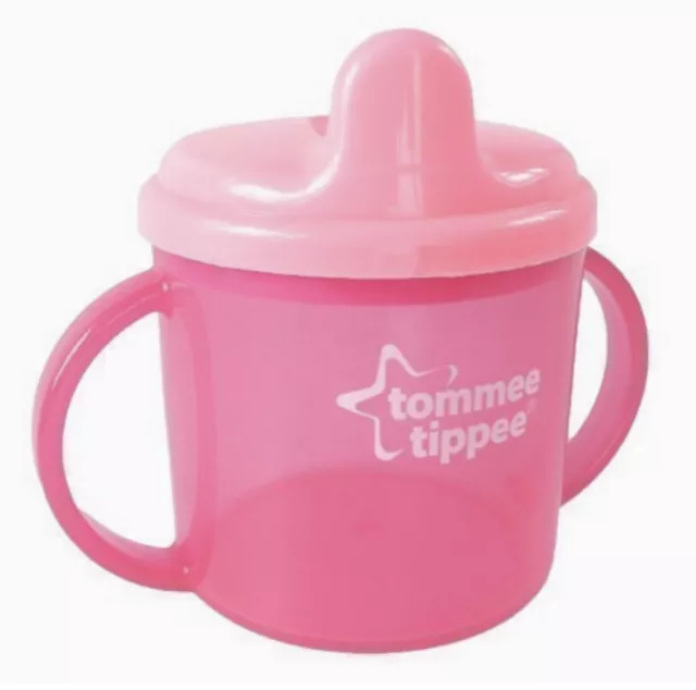 Tommee Tippee Essentials erste Tasse Baby Trinkbecher 190ml rosa 4M+ NEU