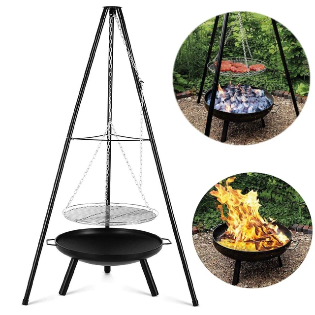 Schwenkgrill Dreibeingestell Feuerschale Grillrost Grill Dreibein Grillgalgen DE