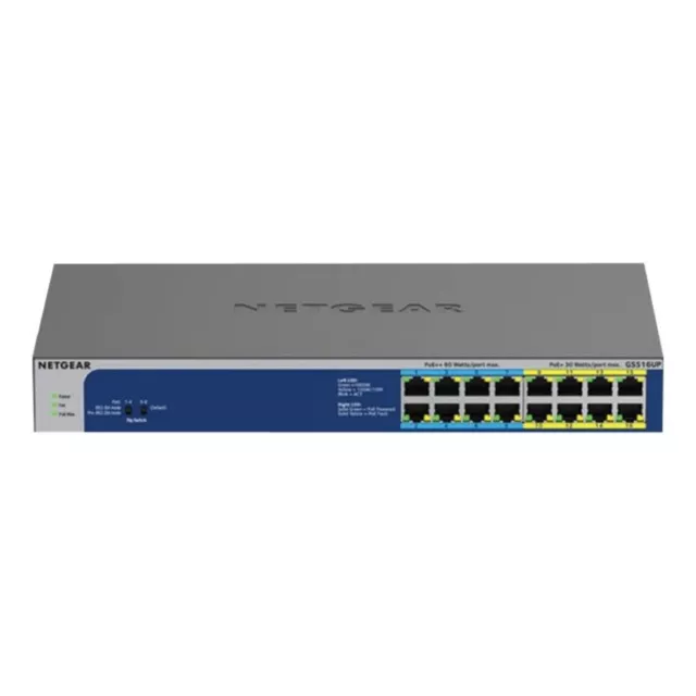 Netgear GS516UP Switch 16 Port PoE+ 380W unmanaged Gigabit Ethernet