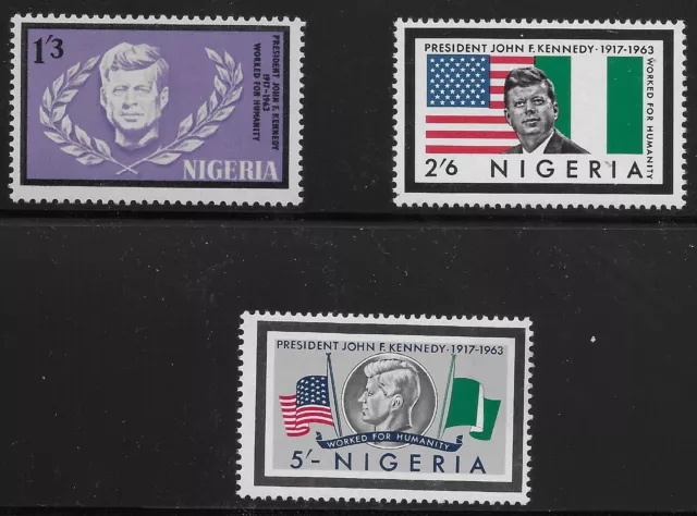 Nigeria Scott #159-61, Singles 1964 Complete Set FVF MNH