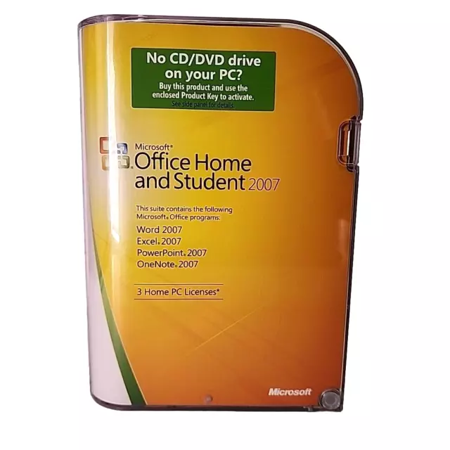 Microsoft Office Home and Student 2007 Word Excel PowerPoint OneNote 3 Licenses