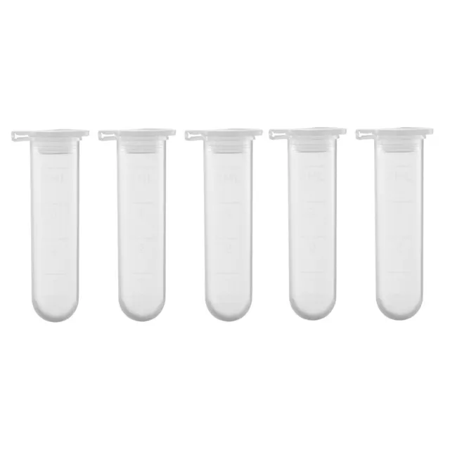 20Pcs 5ml Plastic Centrifuge Tubes with Attached Cap Round Bottom Graduated Mark