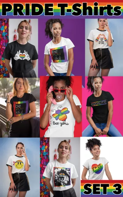 T-shirt gay da uomo donna - cotone biologico pride festival arcobaleno lesbica LGBT
