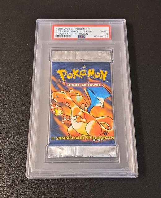 Pokemon Base Set 1st Edition Glurak Booster German PSA 9