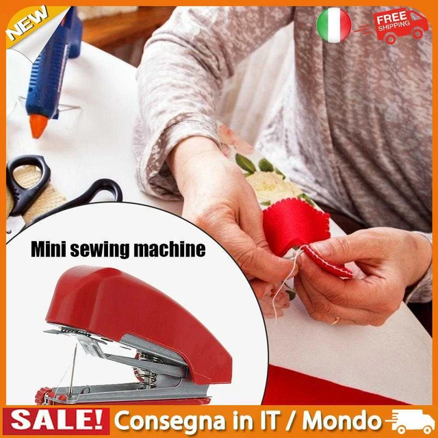 IT Mini Sewing Machines Portable Needlework Mending Handworking Tools (Red)