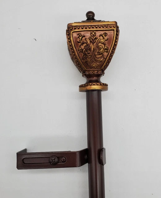 Lenex 5/8" Adjustable Curtain Rod - Aged Brown, Three Sizes