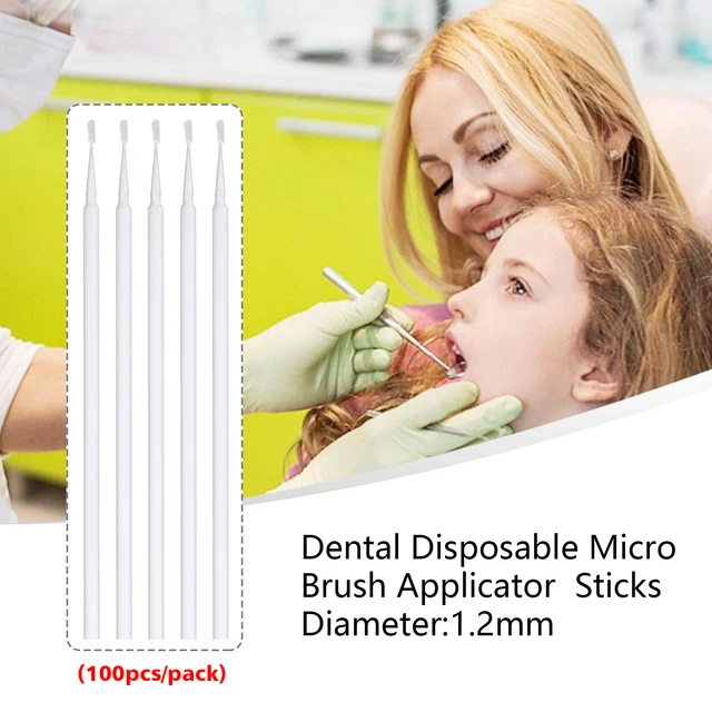 Dental Micro Applicator Brush Disposable Makeup Eyelash Brushes 1.2mm White