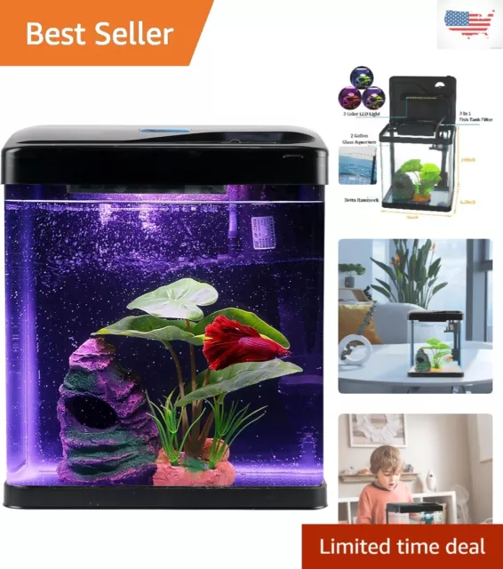 Easy Setup Betta Fish Tank - Premium Self-Cleaning - High-Quality Glass