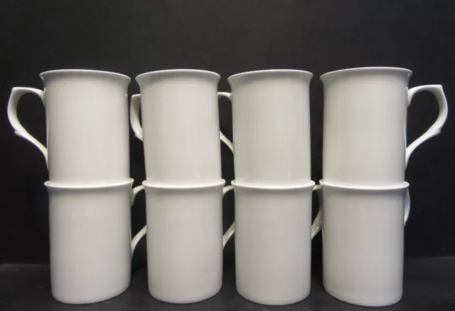 Set Of 8/6/4/2/1 Mugs White Fine Bone China  Mugs Castle Shape 10oz