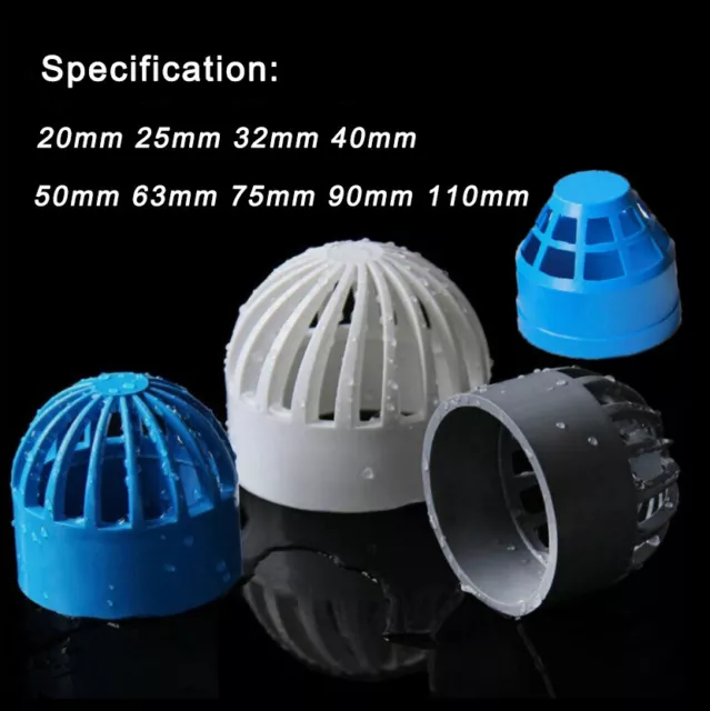20-110mm PVC Fish Aquarium Pond Pool Isolation net Pipe End Water Filter Cap