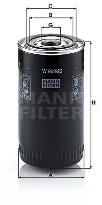 Oil Filter W 950/26 Mann-Filter  New Oe Replacement