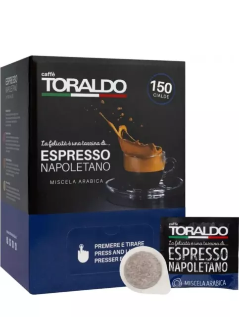 Cialde Caffè 150pz Toraldo Miscela Arabica Carta ESE 44mm LA PIÙ BUONA