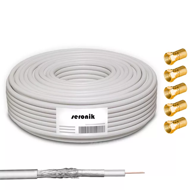 50m Câble Sat 135dB HQ 4K Câble Coaxial Dvb TV Numérique Radio Antennes Coaxial