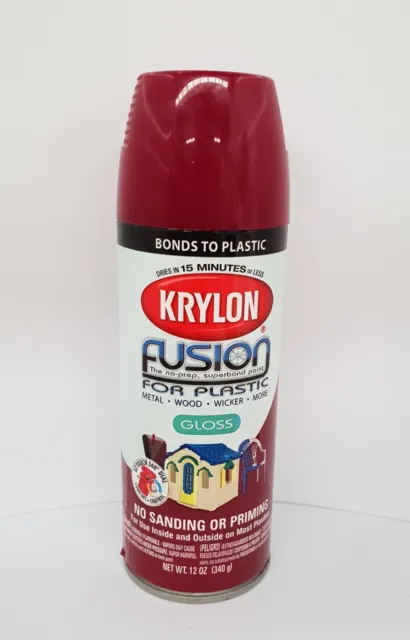 Krylon Fusion Plastic Paint 340gm - Burgundy Gloss - AUS Seller