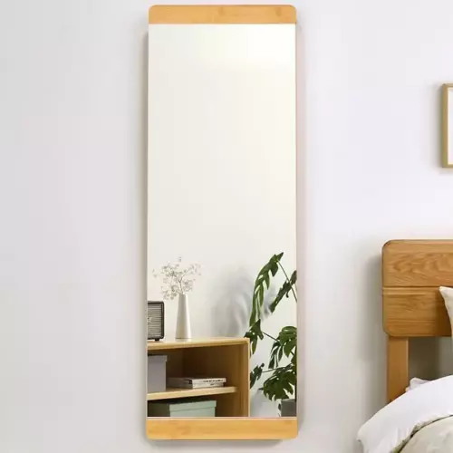 Miroir Mural Rectangulaire 100x32cm Miroir Avec Cadre en Bois pour Salon Chambre