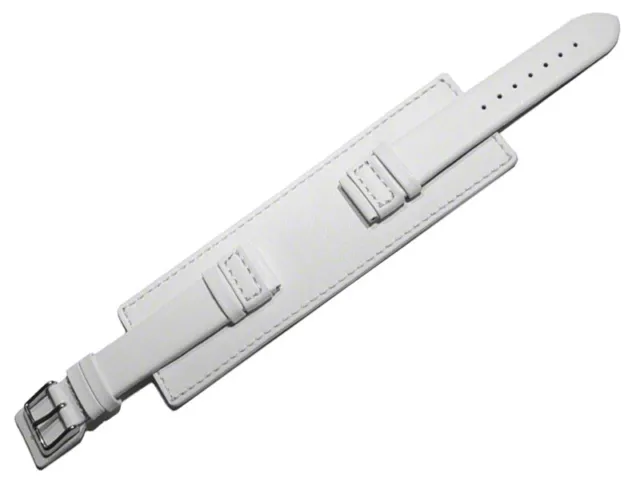 Bracelet montre en veau avec plaque américaine blanc 18mm 20mm 22mm 24mm NEUF