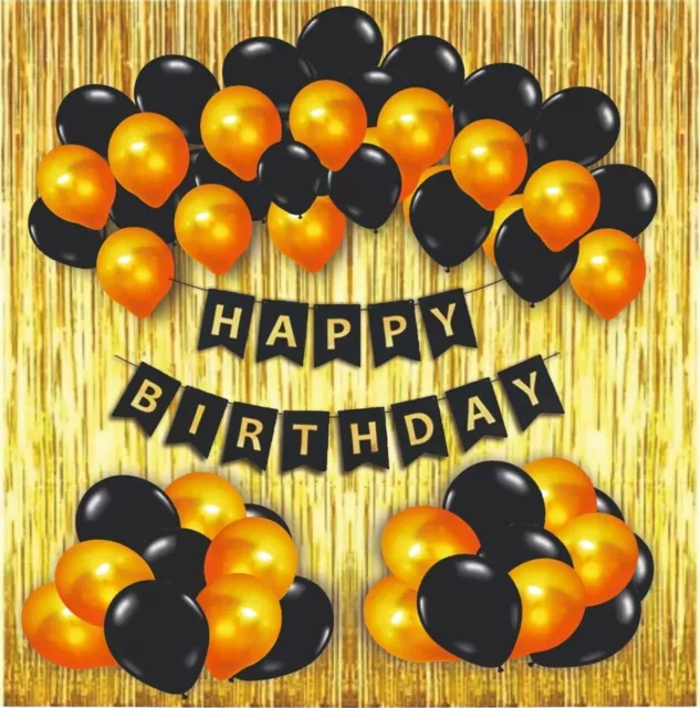34-teilig Happy Birthday Banner Dekorationsartikel mit Metallballons &amp;...
