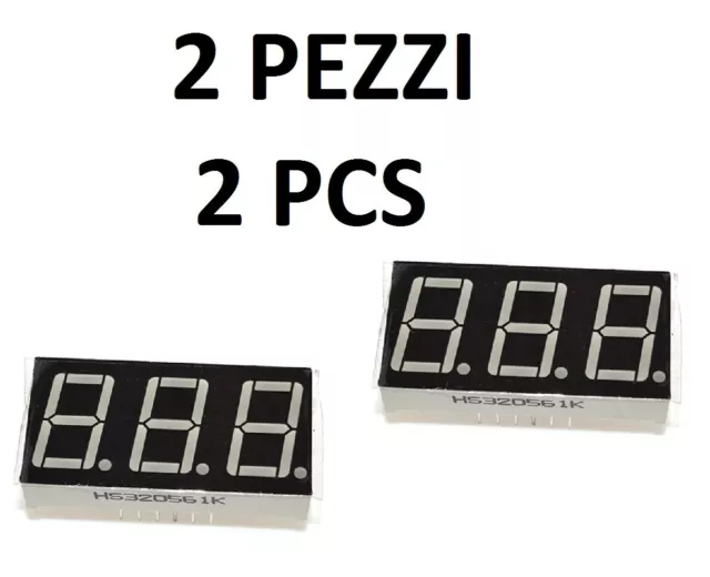 2PZ Display LED 7 Segment Red Common Anode 3 Digit Number 0,56 Arduino