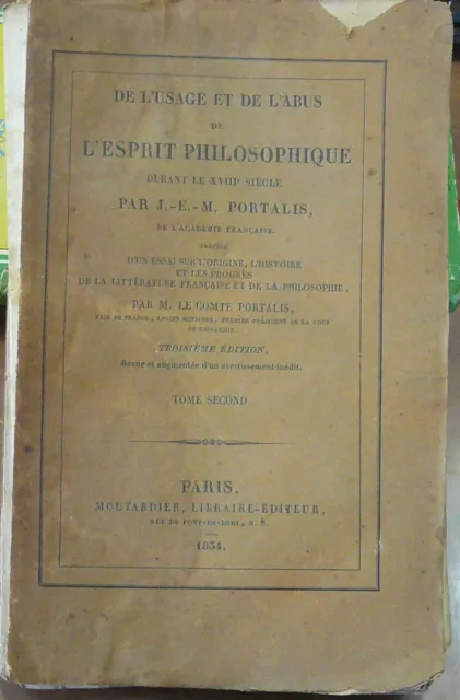 Portalis, De l' usage et de l' abus de l' esprit philosophique, Tome 2, 1834
