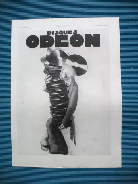 Odeon Discs Clown Illustration Paul Colin Ad 1931 Press Release