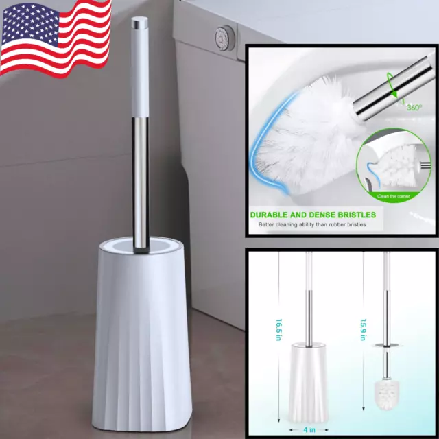 Toilet Brush, Compact Size Toilet Bowl Brush and Holder|Stainless Steel Handle