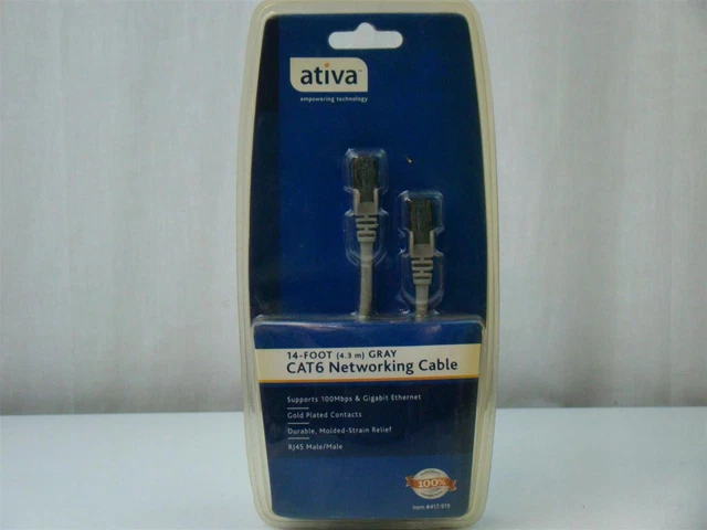 Ativa 14-foot Gris Cat6 de Réseau Câble RJ45 Mâle 417-919