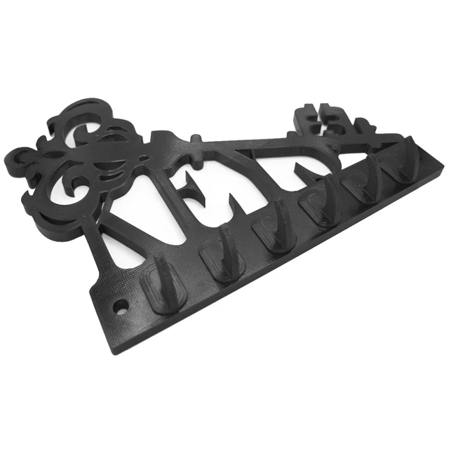 Key Rack Hook, Holder for Wall, Mounted Key 6 Hooks, Plastic, Black Home Storage