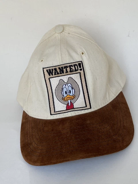 Donald Duck SnapBack Vintage Hat Suede Brown Brim Wanted Western Cowboy Beige