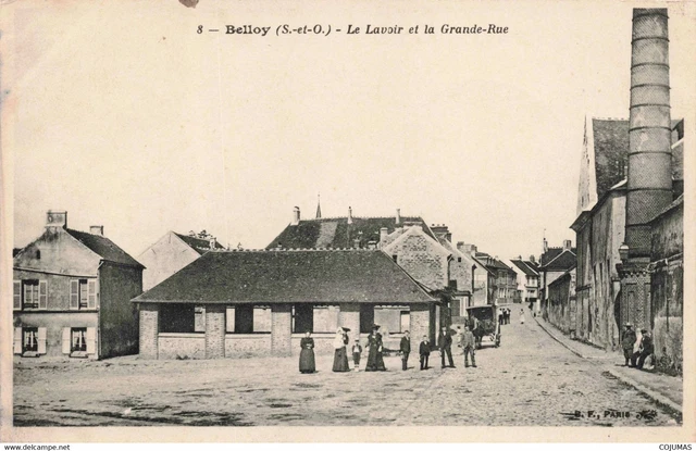 95 BELLOY _S06268_ le Lavoir et la Grande Rue