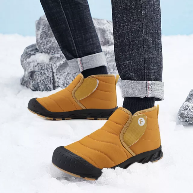 WOMEN MEN SNOW Boots Water Resistant Winter Shoes Ankle Booties (Camel ...