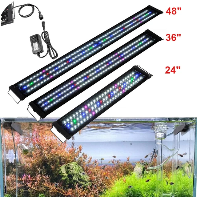 LED Aquarium Light Full Spectrum Freshwater Fish Tank Plant Bulbs 24" 30" 40"