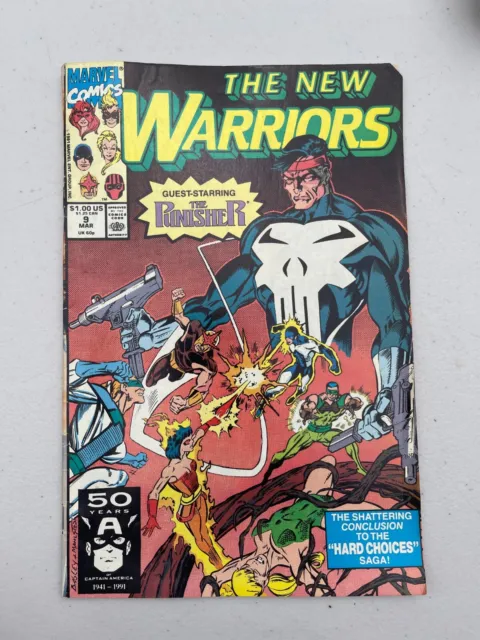 The New Warriors Vol 1 #9 March, 1991 Marvel Comics Book by Fabian Nicieza
