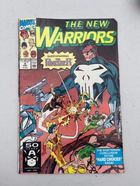 The New Warriors Vol 1 #9 March, 1991 Marvel Comics Book by Fabian Nicieza