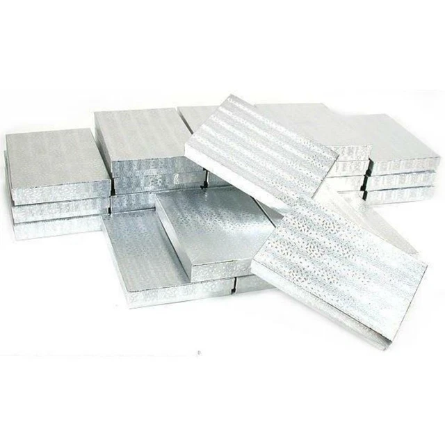 25 Silver Cotton Boxes Necklace Gift Box Displays