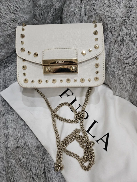 FURLA JULIA SAFFIANO LEATHER Metropolis STUDDED Mini Crossbody Bag