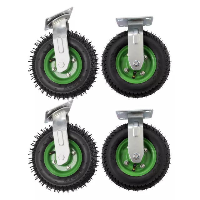 8 inch Heavy Duty Industrial Rubber Caster Wheels,4 Pack Rubber Inflatable