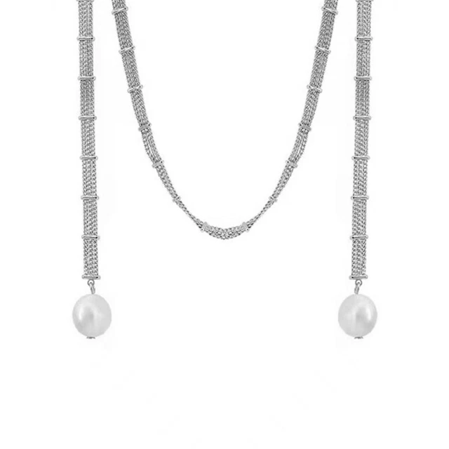 Trendy Retro Style Long Chain Necklace Double Layer Neckchain for Fashion Women