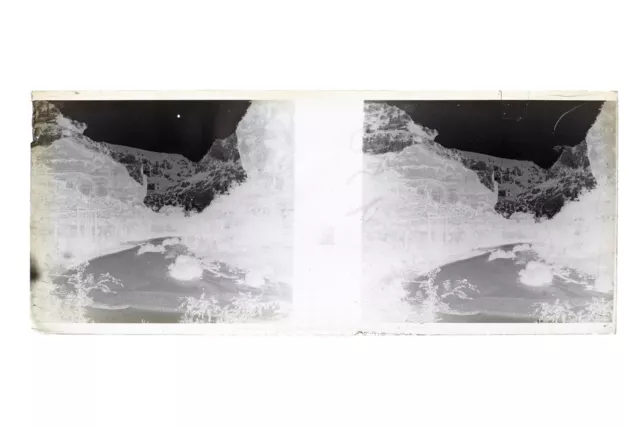 France Paysage Montagne Photo Stereo Th3L1n19 Plaque de verre Vintage NEGATIF