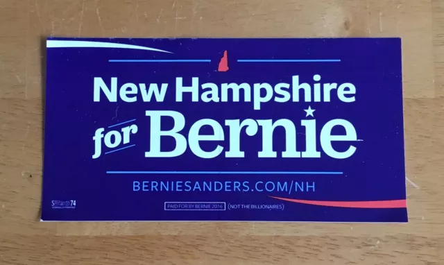 Bernie Sanders Official 2020 President Campaign New Hampshire Bumper Sticker