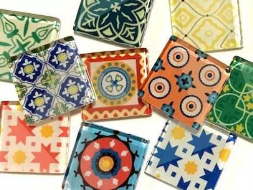 Spanish Inspired Glass Tiles 2.5cm - Mix 2 - Mosaic Art Craft Supplies