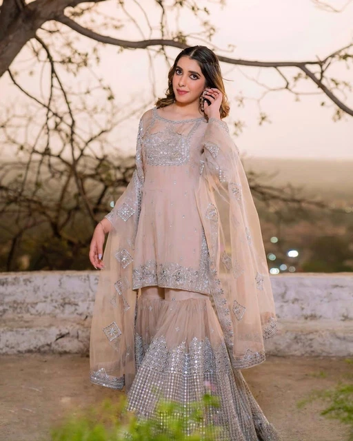 Pakistani Suit Sharara Plazzo Anarkali Salwar Kameez Wedding Indian Women Ethnic